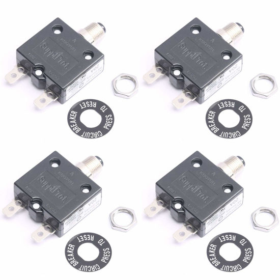 Picture of DEVMO 4PCS 125/250V AC 20 Amp Circuit Thermal Breaker Thermal Protector for Generator
