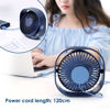 Picture of Simpeak Small USB Fan Small Quiet Portable USB Powered ONLY (No Battery), Cooling 3 Speed Setting 360° Adjustable Swivel Desktop Fan Personal Fan for Home Office Bedroom Outdoor Travel Summer, Blue