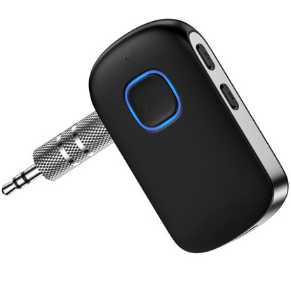 Picture of Bluetooth Receiver for Car for iPhone 16 Pro Max/16 Plus/16 Pro 15, 3.5mm AUX Bluetooth Car Adapter Portable, Wireless Audio Receiver for Home Stereo/Wired Headphones,Hands-Free Call,16H Battery Life