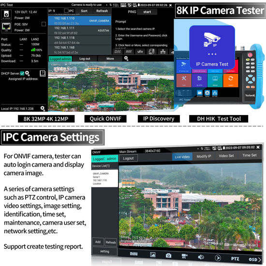 GetUSCart- Rsrteng CCTV Tester 8K 32MP 4K 12MP IP Camera Tester 8MP TVI ...