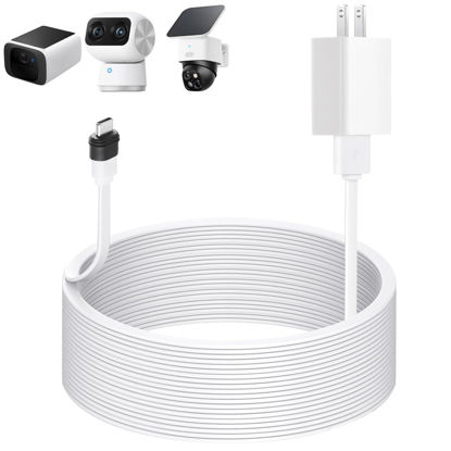 Picture of 25FT/7.5M Charging Cable Compatible with eufy Security SoloCam S220/S340/C210/E30, eufyCam3/S330, eufy Security Indoor Cam S350/C210/C220, Power Extension Cable Provides Constant Power Supply