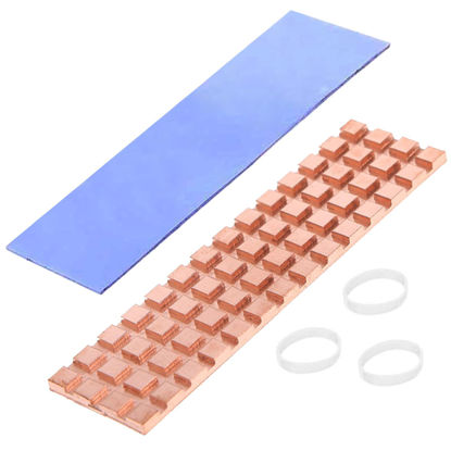 Picture of Haojiaho M.2 Heatsink 67x18x2mm PS5 2280 SSD Pure Copper Heatsink Kit Cooler Heat Sink with Silicone Based Thermal Pad for Cooling M.2 SSD NVME Laptop