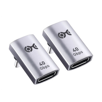 Picture of Cable Matters 2-Pack 40Gbps Right Angle USB C Adapter, Up to [4K@240Hz Video, 240W Charging, 40Gbps Data Transfer] 90 Degree USB C Adapter, Compatible with Thunderbolt 4, iPhone 16, Steam Deck