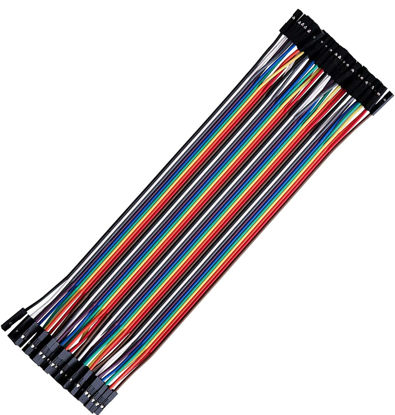 Picture of California JOS 40 PCS 20 CM (8 inch) Breadboard Jumper Wires Wire Length Optional Dupont Cable Assorted Kit Female to Female Multicolored Ribbon Cables