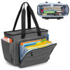 Picture of CURMIO Large Teacher Bag for Women, Portable Teacher Tote Bag with Accordion File Organizer Compartment and Laptop Sleeve, Gray(Patent Pending)
