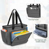Picture of CURMIO Large Teacher Bag for Women, Portable Teacher Tote Bag with Accordion File Organizer Compartment and Laptop Sleeve, Gray(Patent Pending)