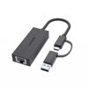 Picture of USB C to 2.5G Ethernet Adapter, WAVLINK 2-in-1 USB 3.2 Type A/Type C (Thunderbolt 3/4) to 2.5 Gigabit Ethernet Adapter RJ45 LAN Network Converter for Windows, Mac OS, iPad OS and More