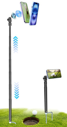Picture of Kolasels Golf Monopod Selfie Stick with Magnetic Phone Holder Mount - 57" Metal Pole Golf Phone Holder for Record Swing, Putting, Golf Training Aid, Tripod for iPhone 16 15 Compatible with Magsafe
