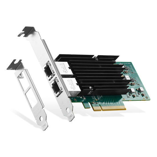 Picture of Binardat 2 Port 10G Ethernet PCIe Network Adapter, Intel X540 chip LAN Controller, 10G/1G/100Mbps Ethernet RJ45 NIC Card for Windows/Linux/VMware