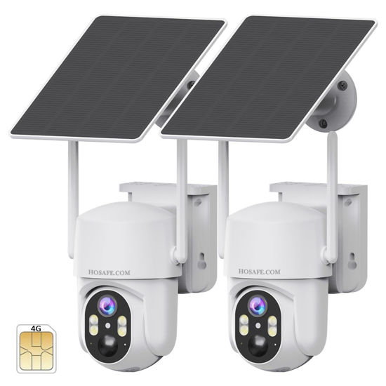 Picture of 4G LTE Cellular Security Camera Wireless Outdoor, Solar Battery Powered Cameras for Home Surveillance, PIR Human Detection, 2K Color Night Vision, 2-Way Audio, Cloud & SD Card, Works with Phone APP