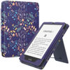 Picture of MoKo Case for 7"/6.8" Kindle Paperwhite(12th/11th Generation-2024/2021) and Kindle Colorsoft Signature Edition, Slim PU Shell Cover Case with Auto-Wake/Sleep for Kindle Paperwhite 2024,Flowers on Blue
