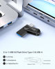 Picture of Orlian 128GB USB C Flash Drive, Dual Drive USB 3.0 and Type C Thumb Drive Up to 110MB/s Read Metal Waterproof Swivel Design Portable for PC Laptop Tablet Android Smartphone iPhone 15 and More, Black