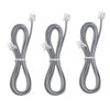Picture of Telephone landline Extension Cord Cable Cord with Standard RJ-11 6P4C Plug (3Ft-3Pack, Silver)