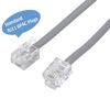 Picture of Telephone landline Extension Cord Cable Cord with Standard RJ-11 6P4C Plug (3Ft-3Pack, Silver)