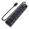 Picture of USB Hub, 7 Port USB 2.0 Hub LED Portable High-Speed Compatible for iMac Pro, MacBook Air, Mac Mini/Pro, Surface Pro, PC and Laptop
