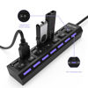 Picture of USB Hub, 7 Port USB 2.0 Hub LED Portable High-Speed Compatible for iMac Pro, MacBook Air, Mac Mini/Pro, Surface Pro, PC and Laptop