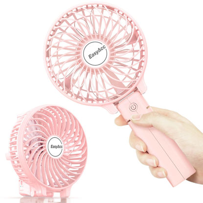 Picture of EasyAcc Mini Handheld Fan, USB Desk Fan Small Personal Portable Stroller Table Fan with Rechargeable Battery Operated Cooling Folding Electric Fan 3-10H Working Hours for Travel Office Outdoor