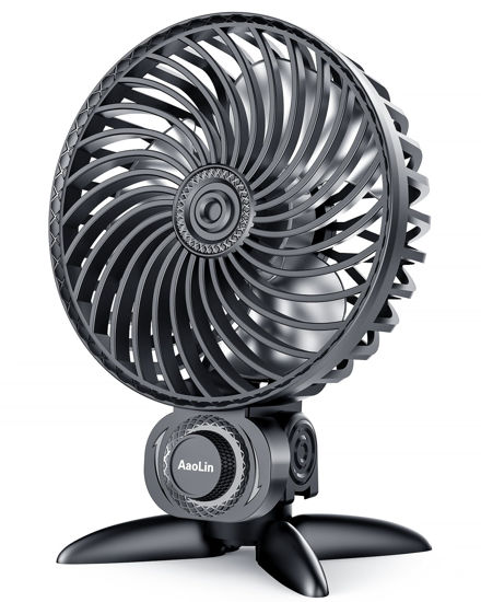 Picture of AaoLin USB Small Fan, Desk Fans with CVT Variable Speeds, Strong Cooling Airflow, Quiet Portable, Desktop Mini Personal Fan for Room, Home,Office, Bedroom-USB Powered (Black-02)