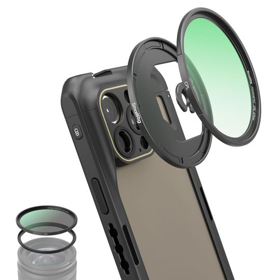 Picture of SMALLRIG 67mm Magnetic Circular Polarizer Filter Including 67mm Threaded Filter Ring and M-Mount Filter Adapter, Magnetic CPL Filter Kit with Waterproof Scratch Resistant - 4727