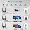 Picture of Wantek USB Headset with Microphone for PC,Laptop,3.5mm/USB/Type-C Jack 3-in-1 USB Headset with Noise Cancelling & Audio Controls,USB Headphones for Call Center,Work,Ofiice,Binaural