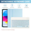 Picture of SOPPY Keyboard Case for iPad 10th Generation & Mouse for New iPad 10th Generation 10.9in 2022 (A2696/A2757/A2777), Detachable Wireless Keyboard Case, Slim Keyboard Cover, Built-in Pen Holder, Blue