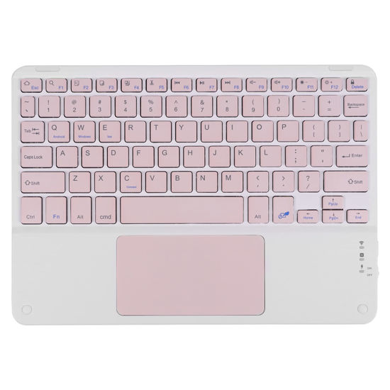 Picture of Wireless Bluetooth Keyboard,Ultra Slim Rechargeable Portable with Touchpad 10 Inch Wireless Keyboard and Trackpad for iOS Android Windows iPad iPhone Samsung Microsoft Surface(Pink)
