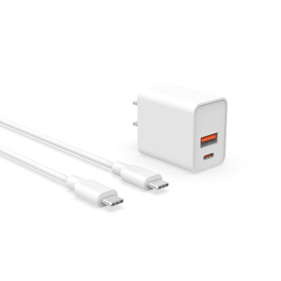 Picture of 20W USB-C Fast Charger Fit for iPad Air M2 11/13 Inch 6th Gen A2903 A2899, Fit for iPad Air 4th/5th Gen with 2 Charging Ports and 6FT Power Cord Cable