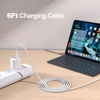 Picture of 20W USB-C Fast Charger Fit for iPad Air M2 11/13 Inch 6th Gen A2903 A2899, Fit for iPad Air 4th/5th Gen with 2 Charging Ports and 6FT Power Cord Cable