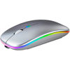 Picture of WREANU Wireless Mouse Bluetooth Mouse Rechargeable LED Silent Slim Laptop Mouse Bluetooth 5.2 and 2.4G Portable USB Receiver Dual Mode Computer Mouse for Laptop/Computer/iPad/Tablet/MacBook(Silver)