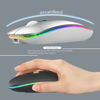 Picture of WREANU Wireless Mouse Bluetooth Mouse Rechargeable LED Silent Slim Laptop Mouse Bluetooth 5.2 and 2.4G Portable USB Receiver Dual Mode Computer Mouse for Laptop/Computer/iPad/Tablet/MacBook(Silver)