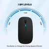 Picture of WREANU Wireless Mouse Bluetooth Mouse Rechargeable LED Silent Slim Laptop Mouse Bluetooth 5.2 and 2.4G Portable USB Receiver Dual Mode Computer Mouse for Laptop/Computer/iPad/Tablet/MacBook(Silver)