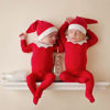 Picture of ForBaysy Newborn Baby Christmas Photo Props Outfit Infant Boys Girl Photoshoot Costume Red jumpsuit With Xmas Hat
