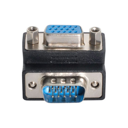 Picture of chenyang VGA Connectors,VGA SVGA D-Sub HDB15Pin Male to Female 90 Degree UP Angled Gender Changer Video Graphics Array Connector Adapter for Monitor/Projector/Graphics