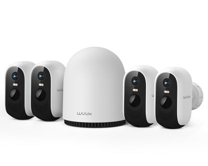 Picture of WUUK Outdoor Security Camera Wireless, 4-Cams Kit, 2K Home Security System with Base Station, 32GB Local Storage, No Monthly Fee, Compatible with Alexa, Google Home & IFTTT