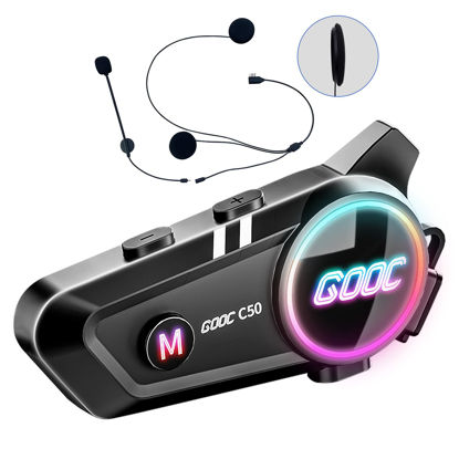 Picture of SUOOKC Motorcycle Bluetooth Headset Helmet Speakers Long Battery Life Helmet Headphone with Noise Cancellation&Music Sharing Ultra-Thin Wireless Bluetooth Headphones for All Helmets