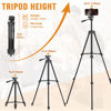 Picture of Luswemi 53'' Phone Tripod, Lightweight Phone & Camera Mount Tripod Stand with Remote and Phone Holder, Portable Cellphone Tripod Compatible with iPhone 16 Pro Max/15 Pro/Samsung/DJI/GoPro