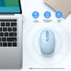 Picture of TECKNET Wireless Mouse, 2.4G Quiet Computer Mouse with USB Receiver, 4 Buttons Portable Cordless Mice for Chromebook, Laptop, PC, Mac, 800/1200/1600 DPI - Blue