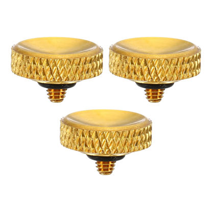 Picture of PATIKIL Camera Shutter Button, 3 Pack Soft Shutter Release Button Pure Copper Camera Button Carved Suitable for Nikon for Fujifilm for Leica DSLR/SLR Camera, Golden