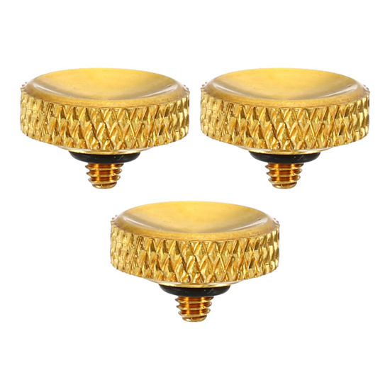 Picture of PATIKIL Camera Shutter Button, 3 Pack Soft Shutter Release Button Pure Copper Camera Button Carved Suitable for Nikon for Fujifilm for Leica DSLR/SLR Camera, Golden