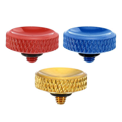 Picture of PATIKIL Camera Shutter Button, 3 Pack Soft Shutter Release Button Pure Copper Camera Button Carved Suitable for Nikon for Fujifilm for Leica DSLR/SLR Camera, Red Golden Blue