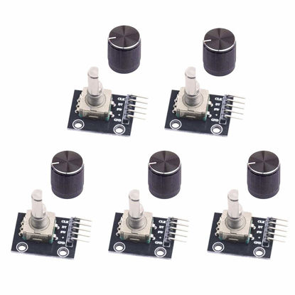 Picture of WayinTop 5pcs 360 Degree Rotary Encoder Module KY-040 Brick Sensor Development Board with Push Button for Arduino