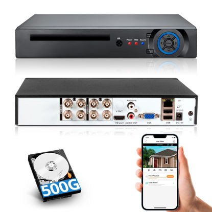 Picture of Fuers H.265+ 5MP 8 Channel CCTV DVR Recorder with 500G HDD, Face Detection, Alert Push, Hybrid Capability 5-in-1(XVI/AHD/TVI/CVI/IPC) Full 2592p HD Surveillance DVR for Security Camera,Remote Access