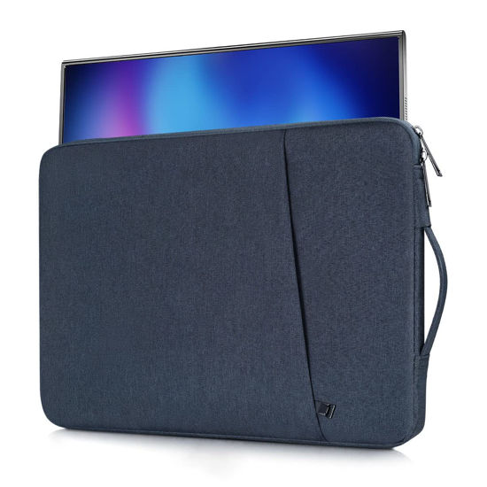 Picture of 15.6 Inch Portable Monitor Case Carrying Sleeve for Anyuse YxK Forhelp Newsoul KYY InnoView Arzopa/ASUS Zenscreen 15.6" Portable Monitors Computer Bag,Navy Blue