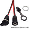 Picture of weideer 5Pcs 10A DC-099 DC Power Jack Cord Socket 5.5x2.1MM Threaded Female Mount Connector Adapter with 15CM 18AWG Pre-soldered Wires Waterproof Cover Cap K-078