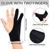 Picture of Silipull 12 Pcs Artist Drawing Glove Digital Art Glove with Two Fingers Tablet Artist's Drawing Glove for Stylus Pen Graphic Tablet Sketching Painting Anti False Touch for Right Left Hand