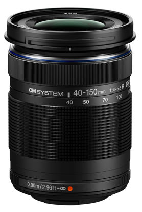 Picture of OM SYSTEM Olympus M.Zuiko Digital 40-150mm F4.0-5.6 R Black for Micro Four Thirds System Camera, 3.75x Zoom Lens, Portable Design