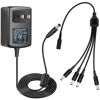 Picture of Tonton AC to DC Power Supply Adapter 12V 2A (2000mA)UL/FCC/CE Certified,Ideal for CCTV Security Camera/DVR/NVR/LED Strip Lights,Includes 1 to 4 Power Splitter Cable Cord,Suitable for North Americaica