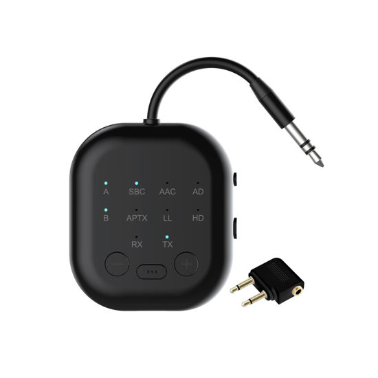 Picture of Bluetooth Transmitter Receiver,Bluetooth Audio Adapter for Airplane,Bluetooth Transmitter for TV,Gym, Aptx HD, Aptx Low Latency Audio for 2 AirPods/Headphones