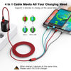 Picture of Multi Charging Cable 3.5A,[2Pack 6Ft] 4 in 1 Braided Multi Charging Cord,Fast Charging Cable,Multi USB Cable Adapter with IP/Type C/Micro USB Port for Cell Phones Samsung Galaxy PS Tablets & More
