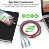 Picture of Multi Charging Cable 3.5A,[2Pack 6Ft] 4 in 1 Braided Multi Charging Cord,Fast Charging Cable,Multi USB Cable Adapter with IP/Type C/Micro USB Port for Cell Phones Samsung Galaxy PS Tablets & More